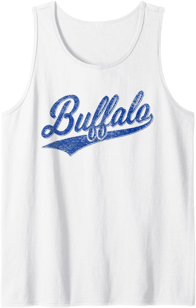 Cow Buffalo New York Varsity Script Sports Jersey Tank Top