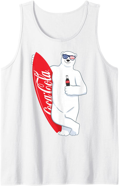 American Flag Polar Bear Surfer Tank Top