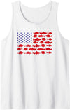 Saltwater Fisherman Fishing Gear & Accessories Saltwater Fish Deep Sea Fishing Gear Products American Flag Tank Top - White