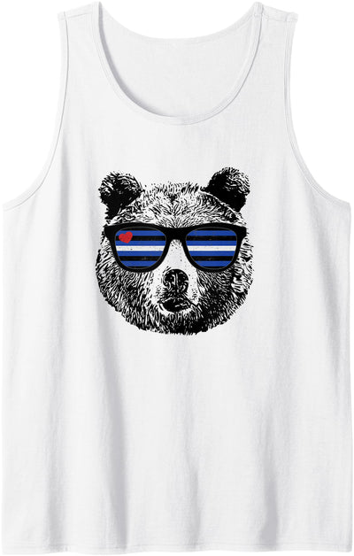 Equal Rights Gay Leather Designs Gay Bear Leather Pride Flag Colors Distressed Tank Top