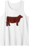 Heifer Cow Animal Stock Show Livestock Breeder Cute Aztec Show Heifer Mama Funny Stock Show Livestock Cow Tank Top - White