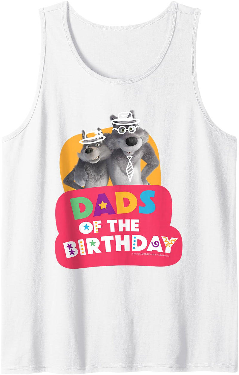Masha and the Bear Friends. Dads of The Birthday Tank Top - White