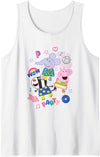 Peppa Pig Disco Party With Friends Retro Group Shot Tank Top - White