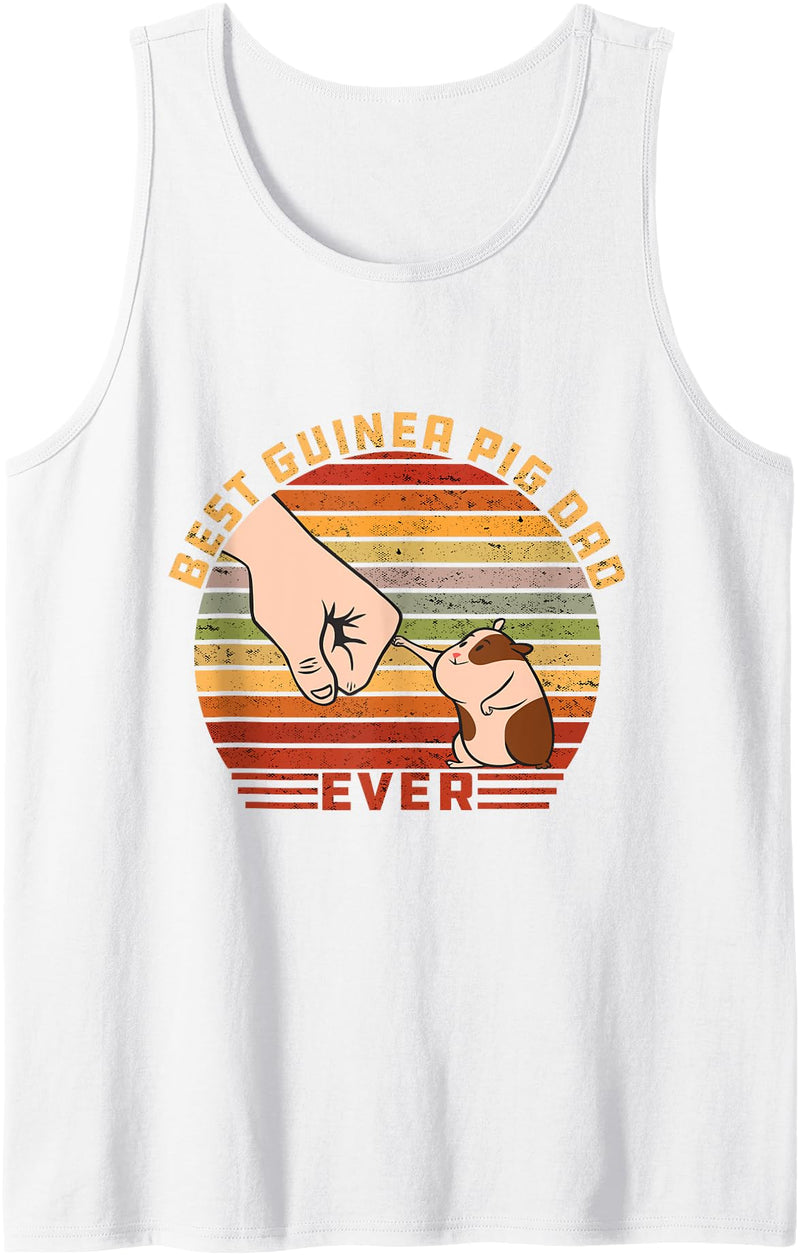 Best Guinea Pig Dad Ever Funny Guinea Pig Father Tank Top - White