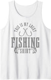 Angeln Apparel Co. - Geschenke für Angler Fishing Saying Angler Gift This Is My Lucky Fishing Tank Top - White