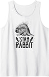 Stab Rabbit Funny Porcupine Outdoor Camping Parody Tank Top in White