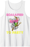 Koala Puns Apparel Koalafied to Party Tee Koala Bear Funny Cute Animal Pun Tank Top - White