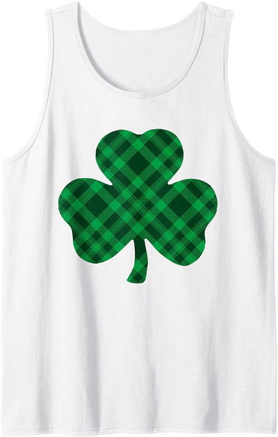 Cow Green Buffalo Plaid Irish Shamrock St Patrick's Day Tank Top