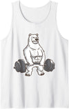 I Love Polar Bears And Fitness Polar Bear Powerlifting Weightlifting Gym And Animal Lovers Tank Top - White