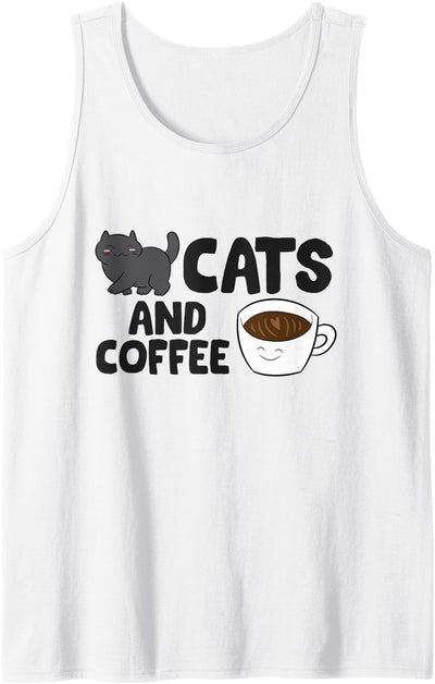 Funny Cat Owner Tees And Gifts Cats And Coffee Tank Top