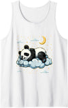 Cute Sleeping Animals Panda Sleeping Moon Napping Sleep Panda Bear Sleepy Animal Tank Top - White