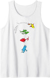Dr. Seuss One Fish Two Fish Red Fish Blue Fish Tank Top - White