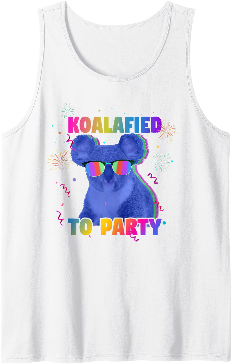 koalafied to Party Fun Animal pun new years party Koalafied To Party Fun Animal Pun Tank Top - White