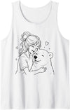 Polar Bear Art Animal Lovers Outfit Polar Bear Art Animal Memories for Women Girls Mom Tank Top - White
