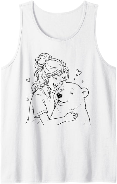 Polar Bear Art Animal Memories for Women Girls Mom Tank Top