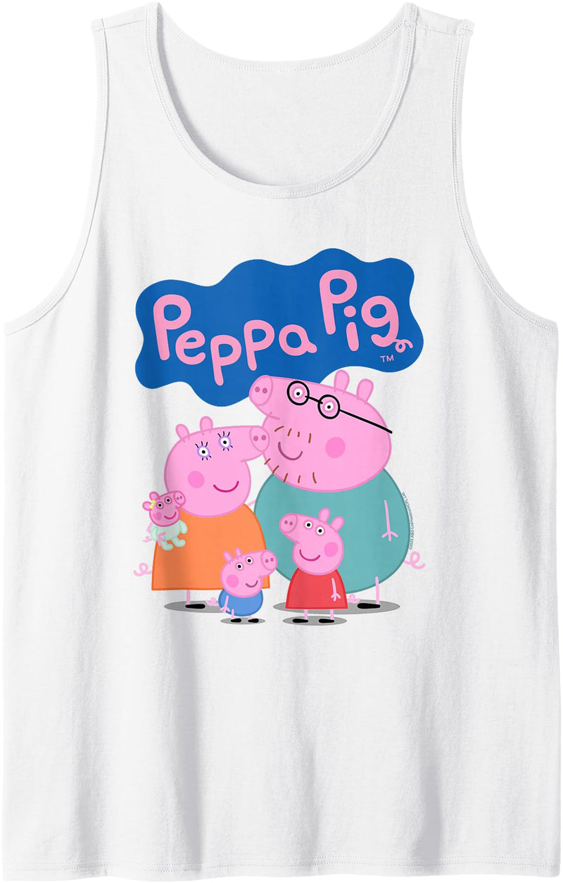 Peppa Pig 20th Anniversary Whole Family Portrait Tank Top - White