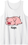 Dibba Designs Nope Pig Not Today Animal Piggy Cute Cool Funny Pig Lovers Tank Top - White