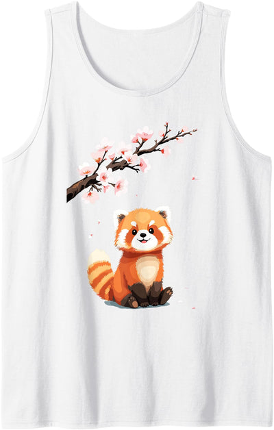 Japanese Red Panda | Cherry Blossoms & Cute Bear Tank Top