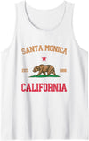 Santa Monica California CA Designs Santa Monica California Tank Top - White