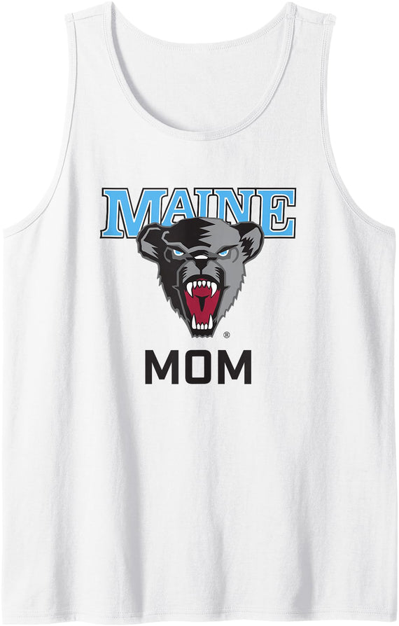 Campus Lab University of Maine Black Bears Arched Mom Tank Top - White