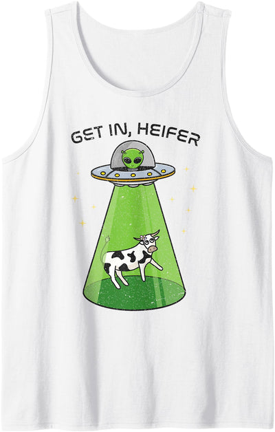 Men Alien Cow Abduction Alien Funny Ufo Area 51 Get Tank Top