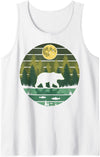 Grizzly Bear Camping Hiking Mountain Vintage Bear Forest Retro Wildlife Nature Tank Top - White