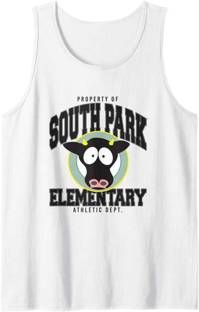 South Park Elementary Cow School Logo and Mascot Cartoon Tank Top