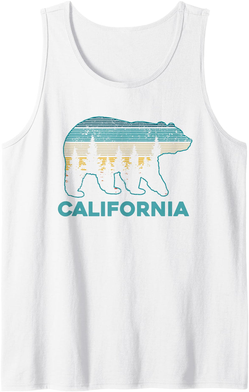Vintage California Souvenirs & Gifts California Bear Vintage Retro Nature Hiking Souvenir Gift Tank Top - White