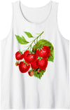 Strawberry Fruit Illustration Strawberry Aesthetic Botanical Fruit vintage Gardening Tank Top - White