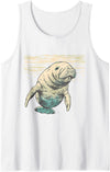 Sea Ocean Animal Art Manatee Sea Ocean Manatee Ocean Sea Animal Manatee Lover Tank Top - White