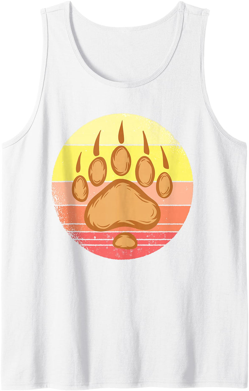 Bearpaw National Park bearpaws Papa Bear Paw Wildlife Tank Top - White