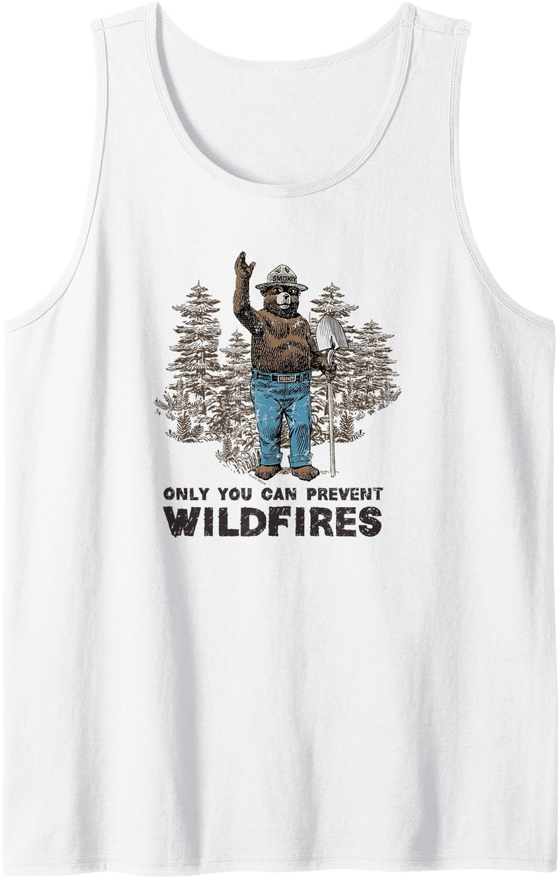 Smokey Bear Only You Can Prevent Wildfires Tank Top - White