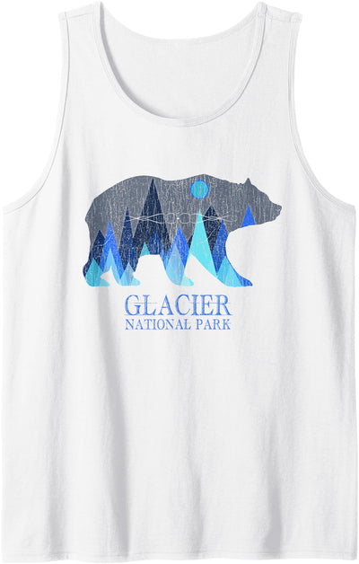 Retro Glacier Grizzly Bear Glacier National Park Tank Top