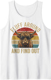 Funny Highland Cow Western Humor Fluff Around and Find Out Funny Retro Highland Cow Sunglasse Tank Top - White