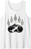 Outdoor Indigenous People Tribal Forest Men Women Native American Indian Bear Claws Funny Mountain Animal Gift Tank Top - White