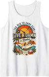 Polar Bear Humor Vintage Sunset Gifts Tee Co Too Old to Care Club Don't Care My Give A Damn Polar Bear Tank Top - White