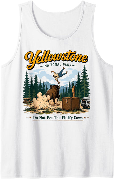 Cow Bison Encounter Campsite Toss Yellowstone National Park Tank Top