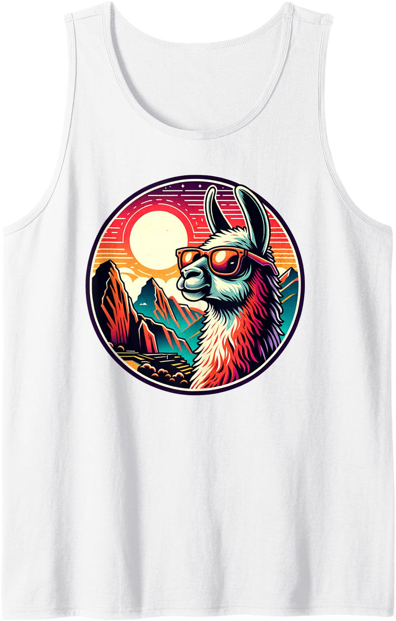 Peruvian Trip And Llama Peru Vacation Alpaca At Machu Picchu in Peru Tank Top - White
