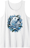 Arctic Polar Bear Winter Snowflakes Christmas Polar Bear Wreath Ice Crystals Tank Top - White