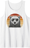 Polar Bear Retro Sunset Vintage Prints Co Polar Bear Retro Sunset Animal Lover Vintage Cool Owner Tank Top - White