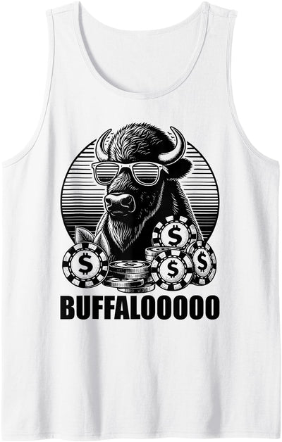 Cow Lucky Buffalo Casino Slot Machine Buffalooooo Gambling Tank Top