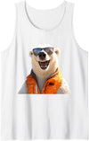 Funny Polar Bears for every Bear Lover Polar Bear With Sunglasses Animal Love Bears Cute Polar Bear Tank Top - White