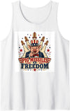 Freedom Rocket Pig America Group USA Pig Missiles and Freedom 4th of July Freedom Party Men Women Tank Top - White