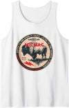 Micmac Tribe Micmac Native American Indian Born Freedom Wild Buffalo Tank Top - White