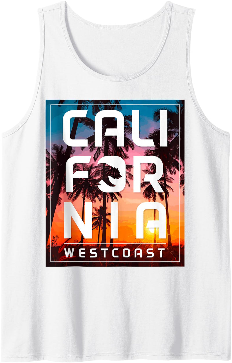 We Love California California West Coast Pride Bear LA San Diego Vintage Cali Tank Top - White