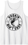 Hookin' Ain't Easy - Funny Fishing Apparel Co. Hookin' Ain't Easy Funny Fishing Fisherman Vintage Tank Top - White