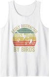Easily Distracted by Birds Tank Top - White