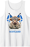 Highland Cow Designs Matching Family Mom Dad Kids Edinburgh Scotland Highland Cow Scottish Ancestry Vacation Tank Top - White
