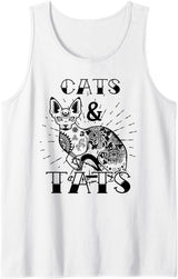 Cats & Tats Cat and Tattoo Lover Gift Tank Top