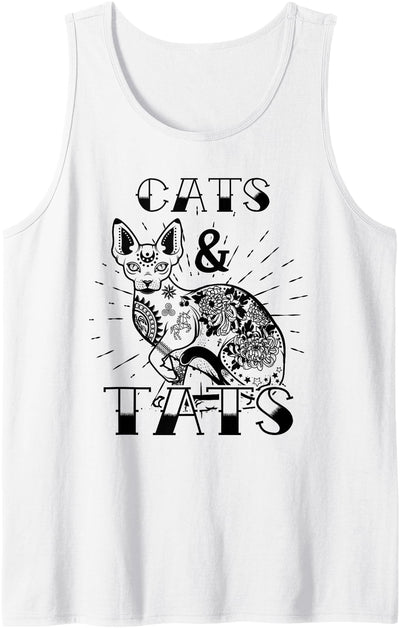 Cats & Tats Cat and Tattoo Lover Gift Tank Top